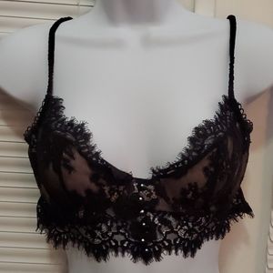For Love and Lemons Black lace bra Size Medium